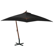 Vidaxl zweefparasol met paal 3x3 m massief vurenhout zwart - afbeelding 1