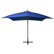 Vidaxl zweefparasol met paal 3x3 m massief vurenhout azuurblauw - afbeelding 2
