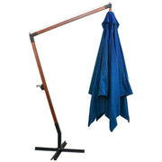 Vidaxl zweefparasol met paal 3x3 m massief vurenhout azuurblauw - afbeelding 3