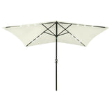 Vidaxl parasol met led's en stalen paal 2x3 m zandkleurig - afbeelding 1
