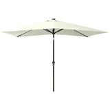 Vidaxl parasol met led's en stalen paal 2x3 m zandkleurig - afbeelding 3