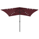 Vidaxl parasol met led's en stalen paal 2x3 m bordeauxrood