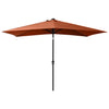 Vidaxl parasol met led's en stalen paal 2x3 m terracottakleurig