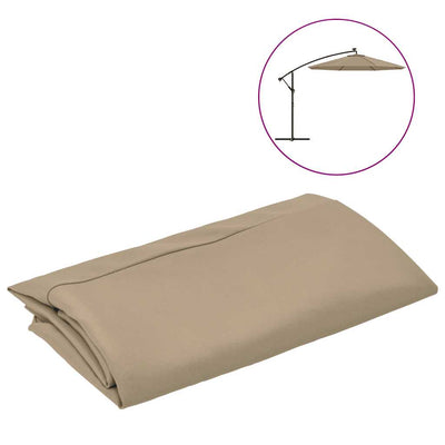 Vidaxl vervangingsdoek voor tuinparasol 300 cm taupe