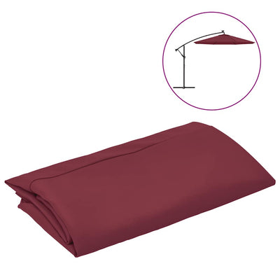 Vidaxl vervangingsdoek voor tuinparasol 350 cm bordeauxrood