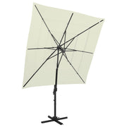 Vidaxl parasol 4-laags met aluminium paal 250x250 cm zandkleurig - afbeelding 1