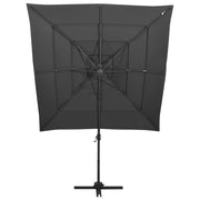 Vidaxl parasol 4-laags met aluminium paal 250x250 cm antracietkleurig - afbeelding 2