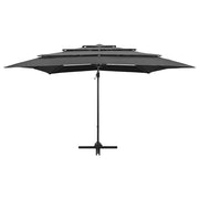 Vidaxl parasol 4-laags met aluminium paal 250x250 cm antracietkleurig - afbeelding 3