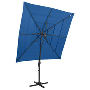Vidaxl parasol 4-laags met aluminium paal 250x250 cm azuurblauw - afbeelding 1
