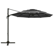 Vidaxl parasol 4-laags met aluminium paal 3x3 m antracietkleurig - afbeelding 2