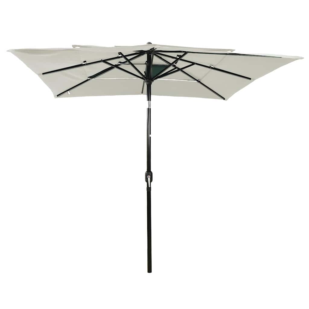 Vidaxl parasol 3-laags met aluminium paal 2,5x2,5 m zandkleurig