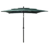 Vidaxl parasol 3-laags met aluminium paal 2,5x2,5 m groen