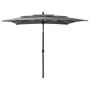 Vidaxl parasol 3-laags met aluminium paal 2,5x2,5 m antracietkleurig - afbeelding 1