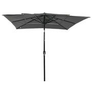 Vidaxl parasol 3-laags met aluminium paal 2,5x2,5 m antracietkleurig - afbeelding 2