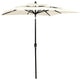 Vidaxl parasol 3-laags met aluminium paal 2x2 m zandkleurig