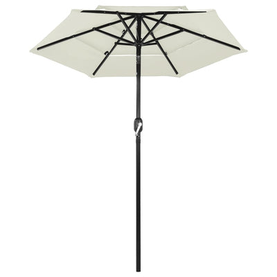 Vidaxl parasol 3-laags met aluminium paal 2 m zandkleurig