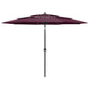 Vidaxl parasol 3-laags met aluminium paal 3 m bordeauxrood