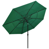 Vidaxl parasol 3-laags met aluminium paal 3,5 m groen - afbeelding 2