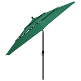 Vidaxl parasol 3-laags met aluminium paal 3,5 m groen - afbeelding 3