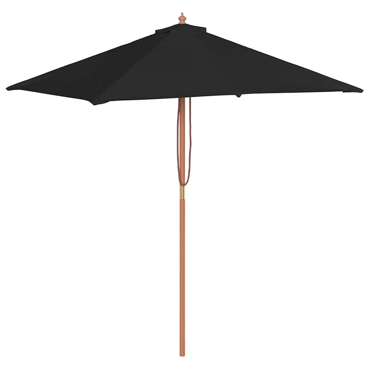 Vidaxl parasol met houten paal 150x200 cm zwart