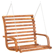 Vidaxl schommelbank 126x63x92 cm gebogen hout met teakafwerking - afbeelding 2