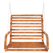 Vidaxl schommelbank 126x63x92 cm gebogen hout met teakafwerking - afbeelding 3