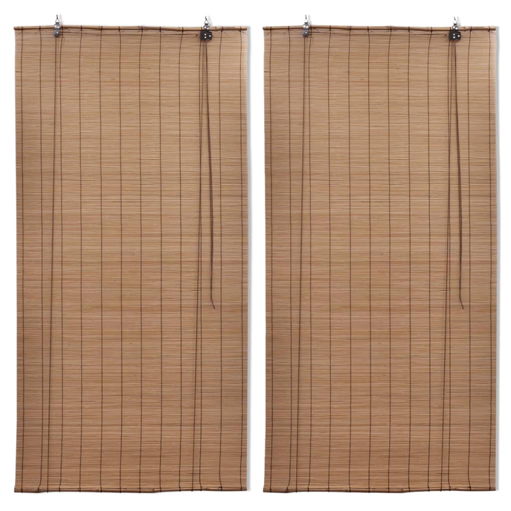 Vidaxl rolgordijnen 2 st 80x160 cm bamboe bruin