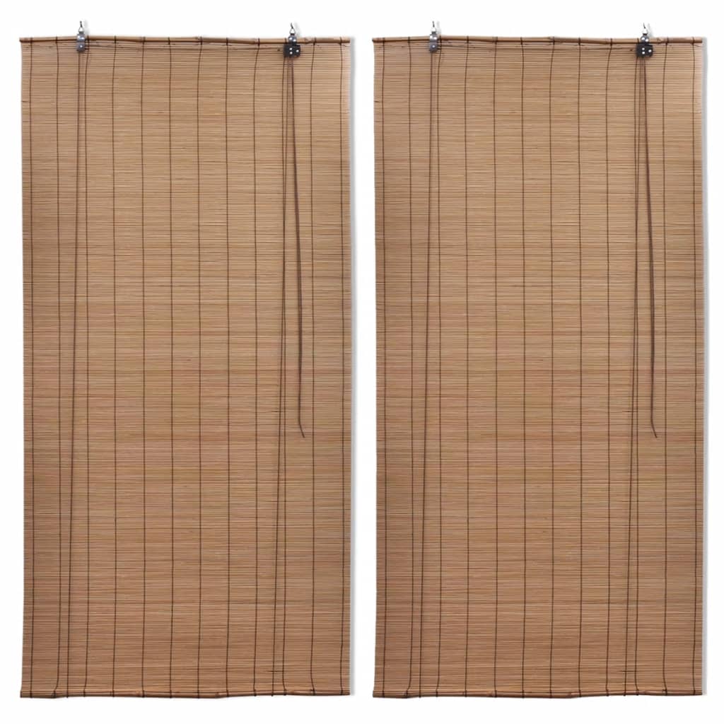 Vidaxl rolgordijnen 2 st 100x160 cm bamboe bruin