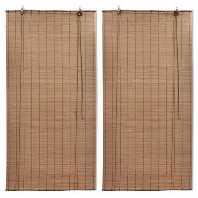 Vidaxl rolgordijnen 2 st 100x160 cm bamboe bruin