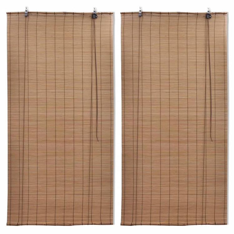 Vidaxl rolgordijnen 2 st 100x160 cm bamboe bruin