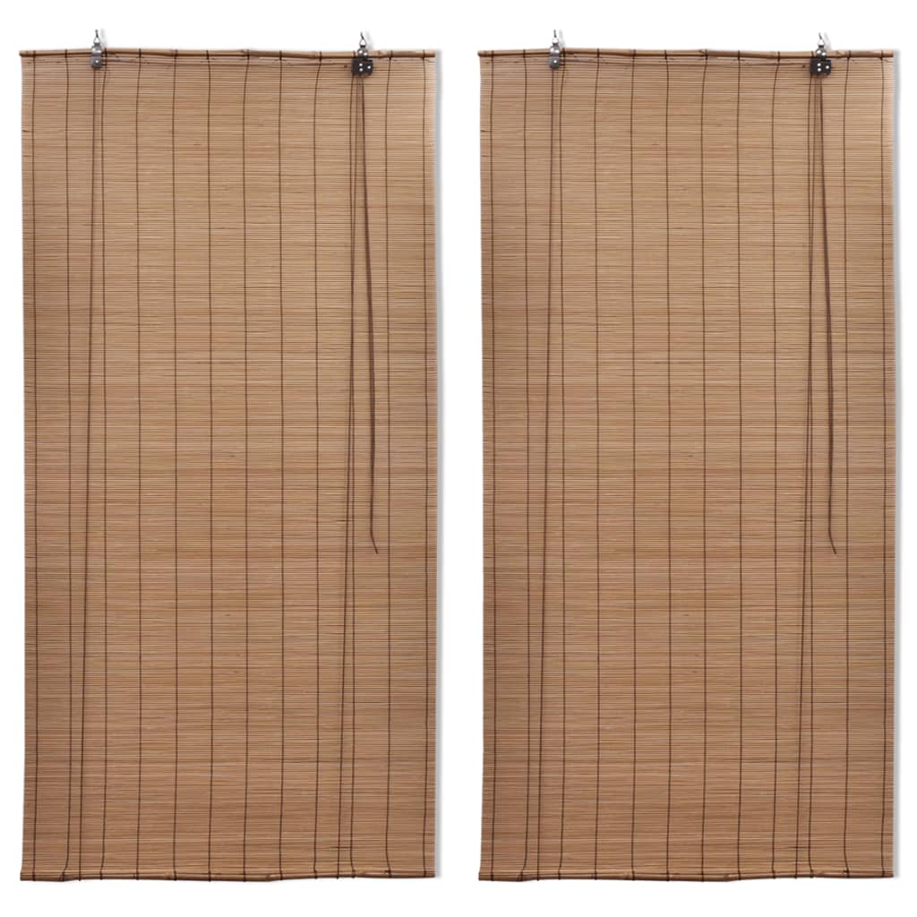 Vidaxl rolgordijnen 2 st 120x220 cm bamboe bruin