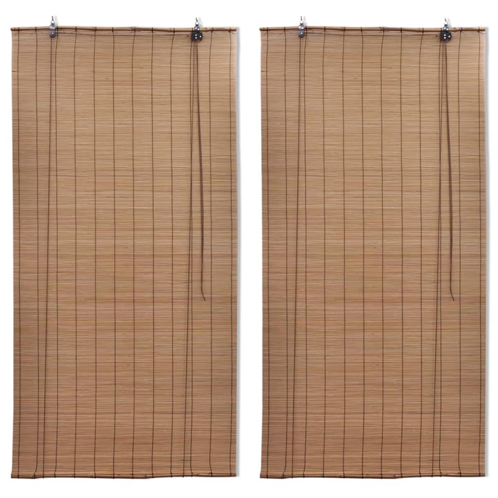 Vidaxl rolgordijnen 2 st 150x220 cm bamboe bruin