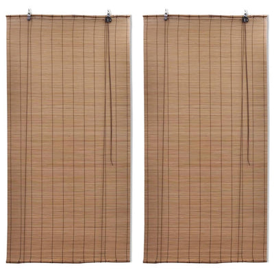 Vidaxl rolgordijnen 2 st 150x220 cm bamboe bruin