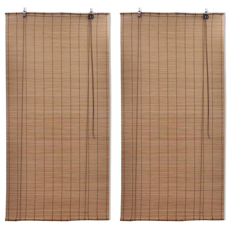 Vidaxl rolgordijnen 2 st 150x220 cm bamboe bruin