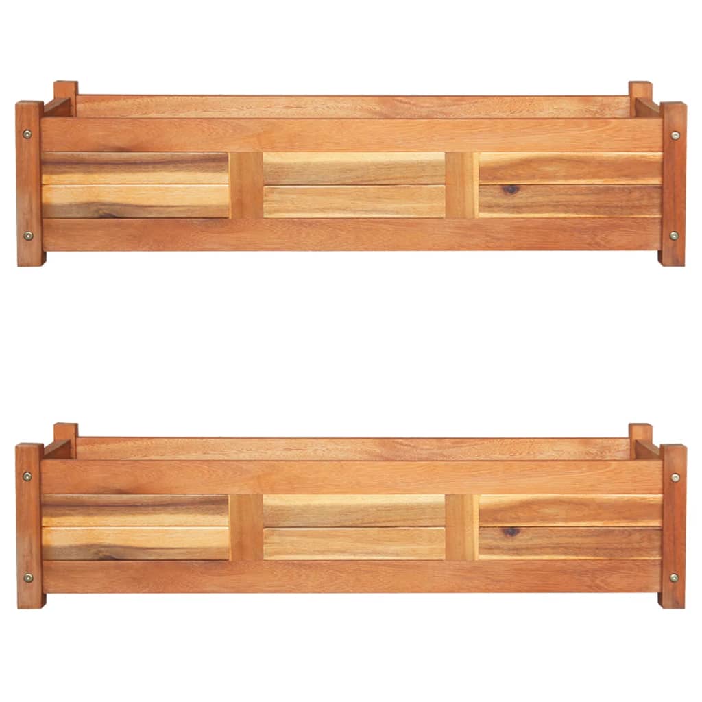 Vidaxl plantenbakken verhoogd 2 st 100x30x25 cm acaciahout