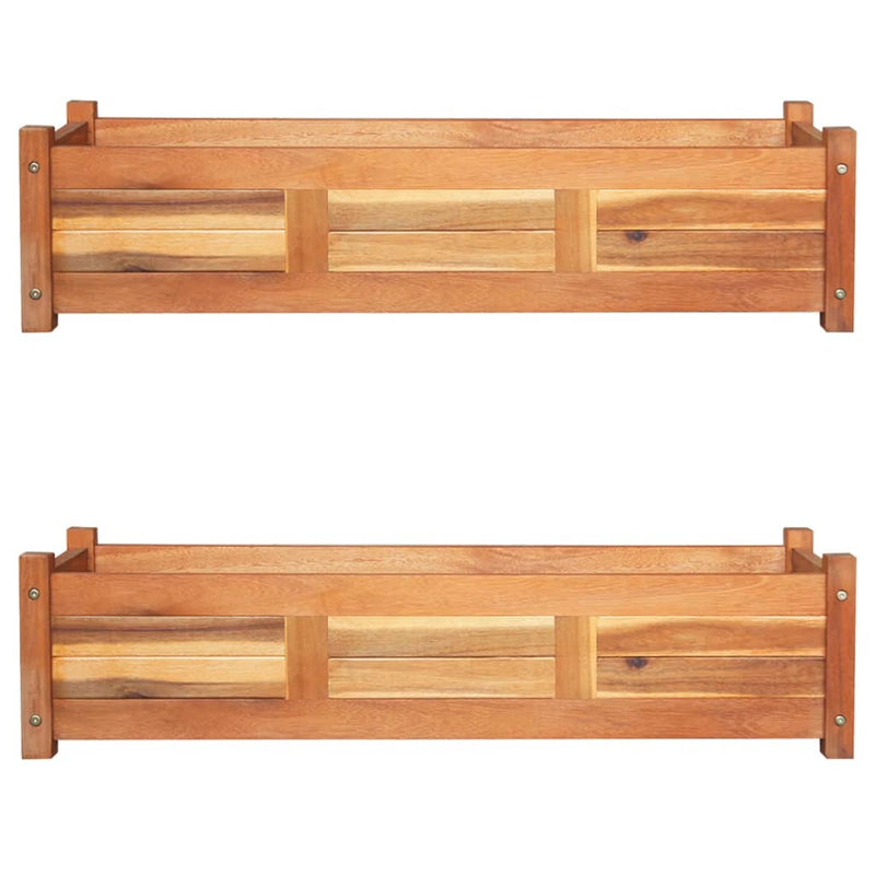 Vidaxl plantenbakken verhoogd 2 st 100x30x25 cm acaciahout
