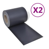 VidaXL Privacyschermen 2 st 70x0,19 m PVC donkergrijs - afbeelding 1