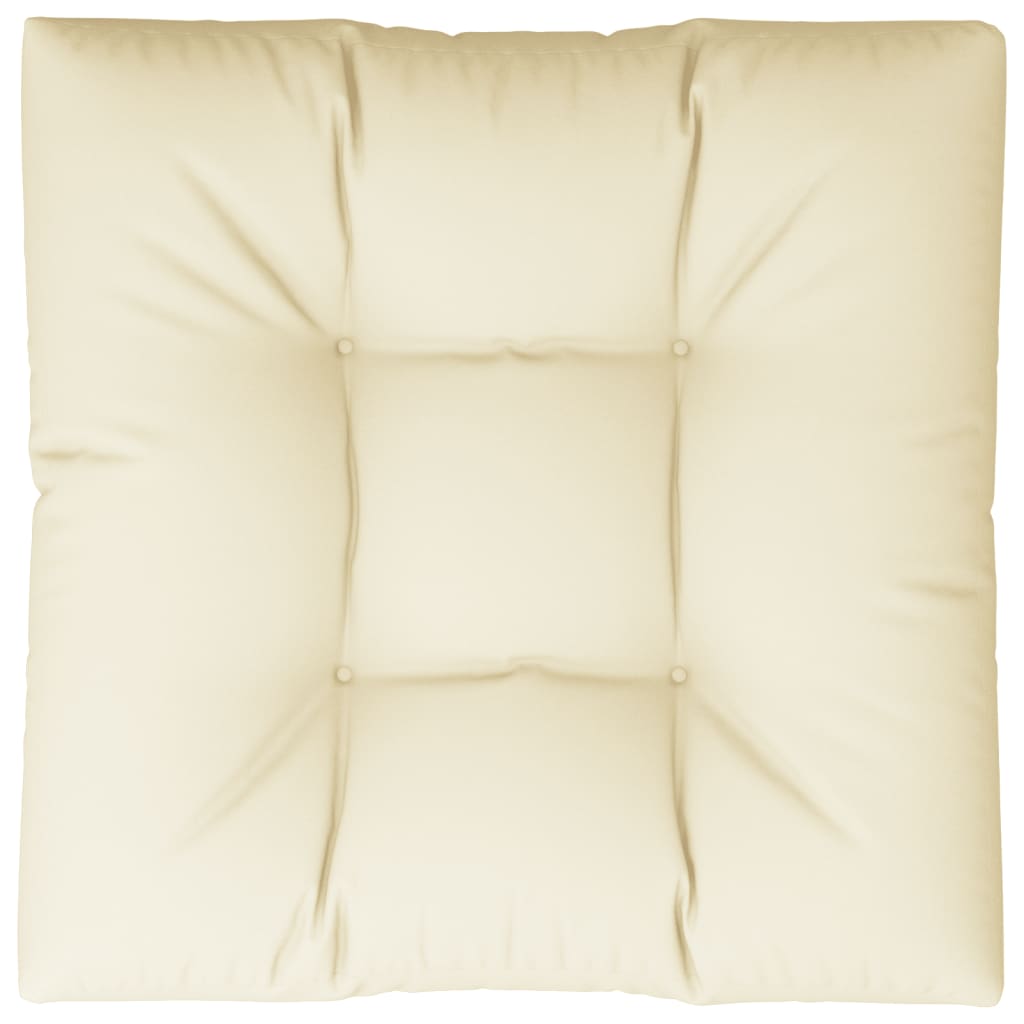 VidaXL Palletkussen 80x80x12 cm stof crèmekleurig