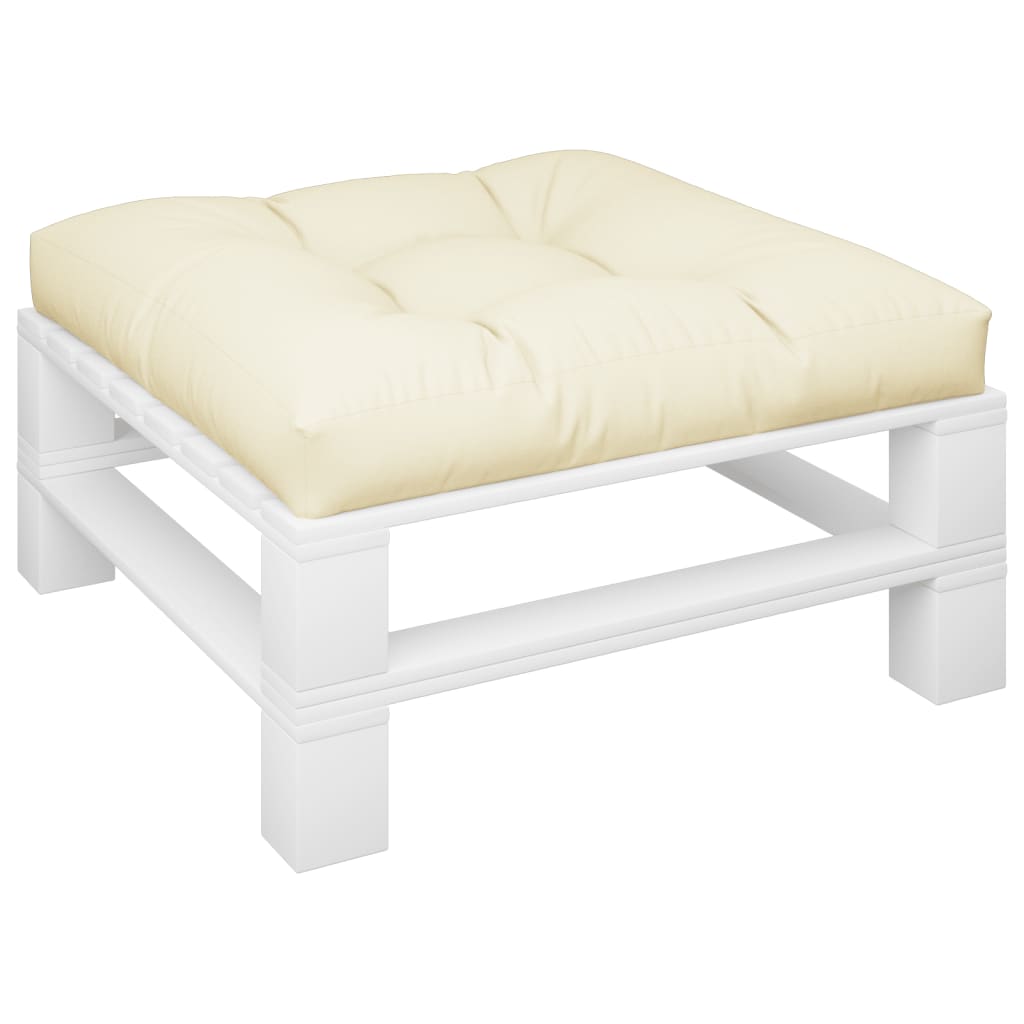 VidaXL Palletkussen 80x80x12 cm stof crèmekleurig