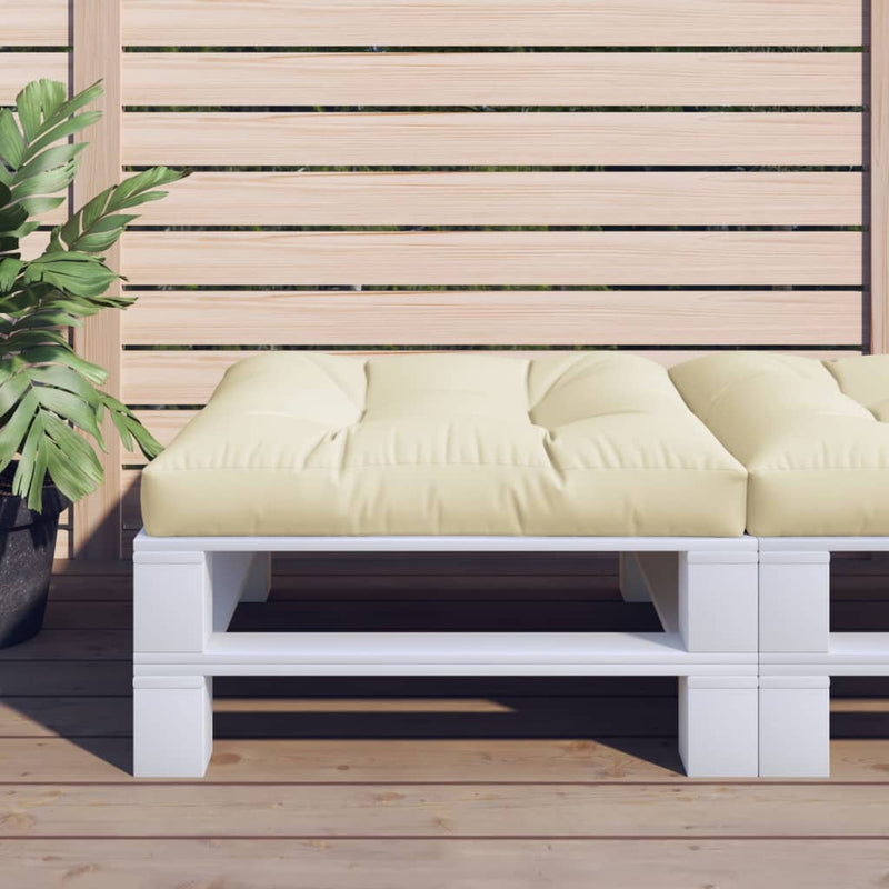 VidaXL Palletkussen 80x80x12 cm stof crèmekleurig
