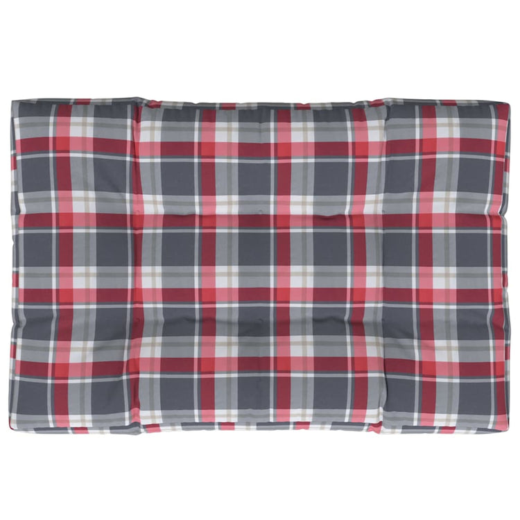 Vidaxl palletkussen 120x80x12 cm stof ruitpatroon rood