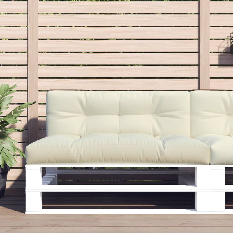 VidaXL Palletkussen 120x40x12 cm stof crèmekleurig