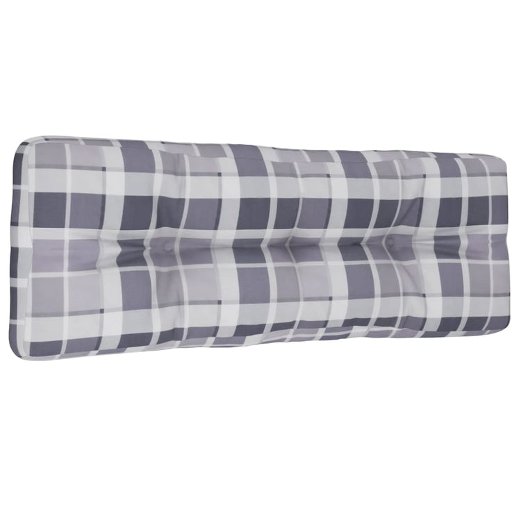 VidaXL Palletkussen 120x40x12 cm stof ruitpatroon grijs