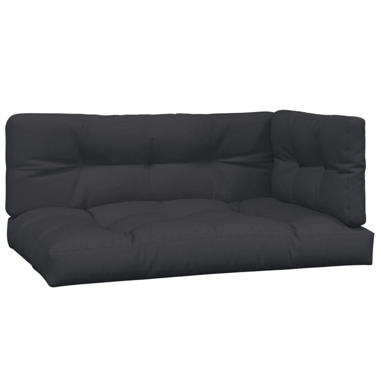 VidaXL Palletkussens 3 st stof zwart