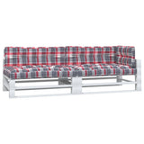 Vidaxl palletkussens 5 st ruitpatroon stof rood - afbeelding 3
