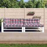 Vidaxl palletkussens 5 st ruitpatroon stof rood - afbeelding 1