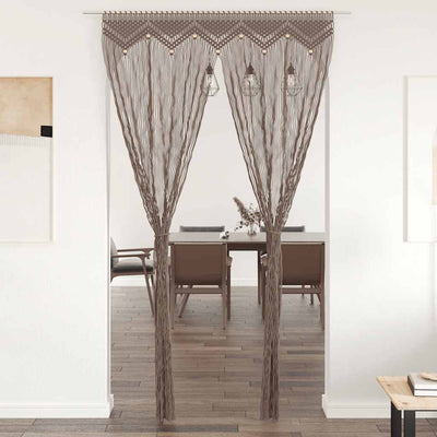 Vidaxl gordijn macramé 140x240 cm katoen taupe