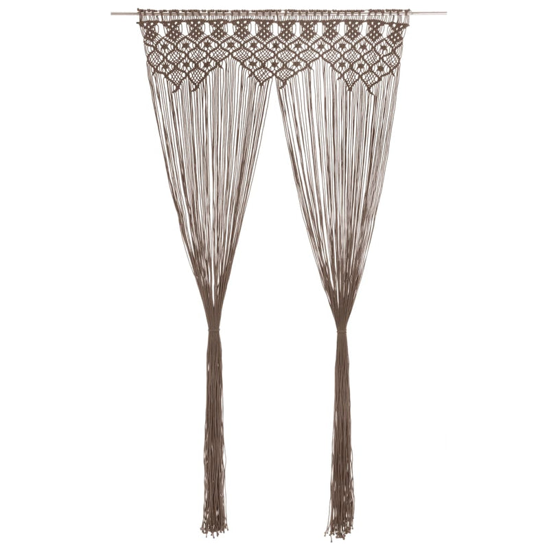 Vidaxl gordijn macramé 140x240 cm katoen taupe