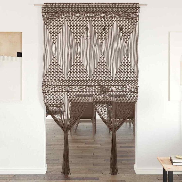 Vidaxl gordijn macramé 140x240 cm katoen taupe