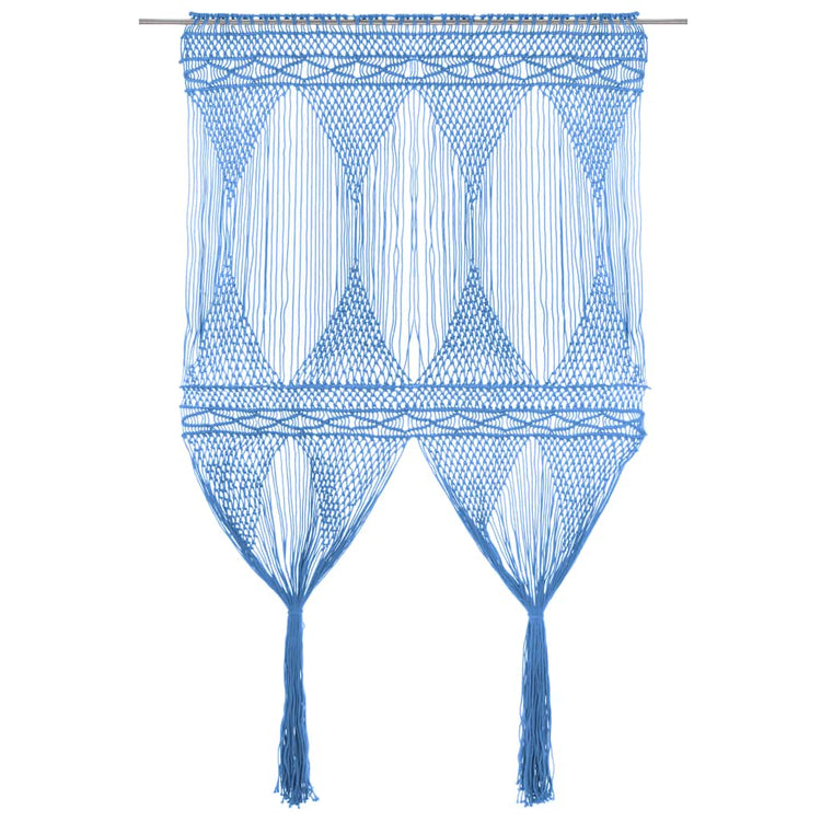 Vidaxl gordijn macramé 140x240 cm katoen blauw